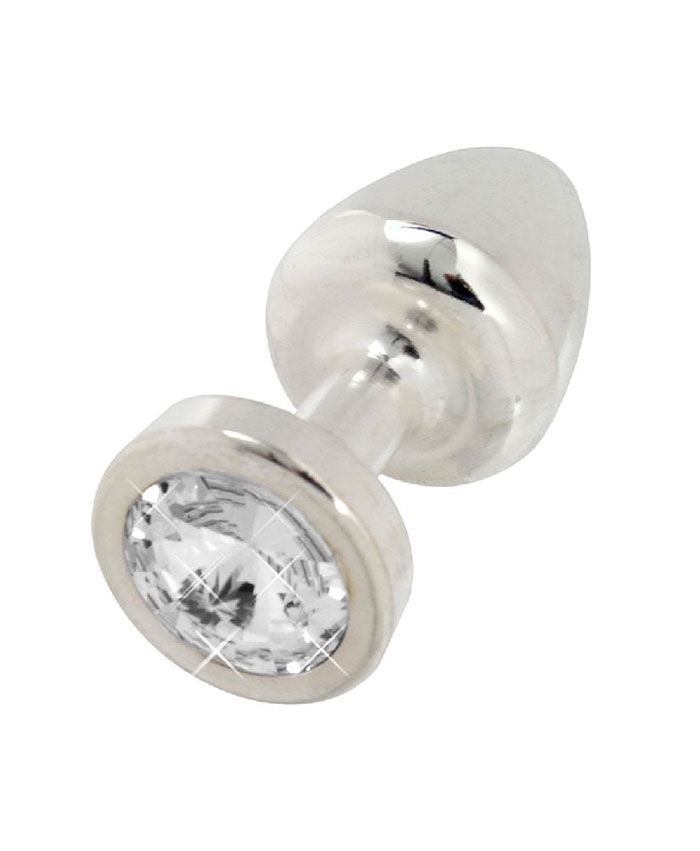 Swarovski Crystal Butt Plug Silver 25mm