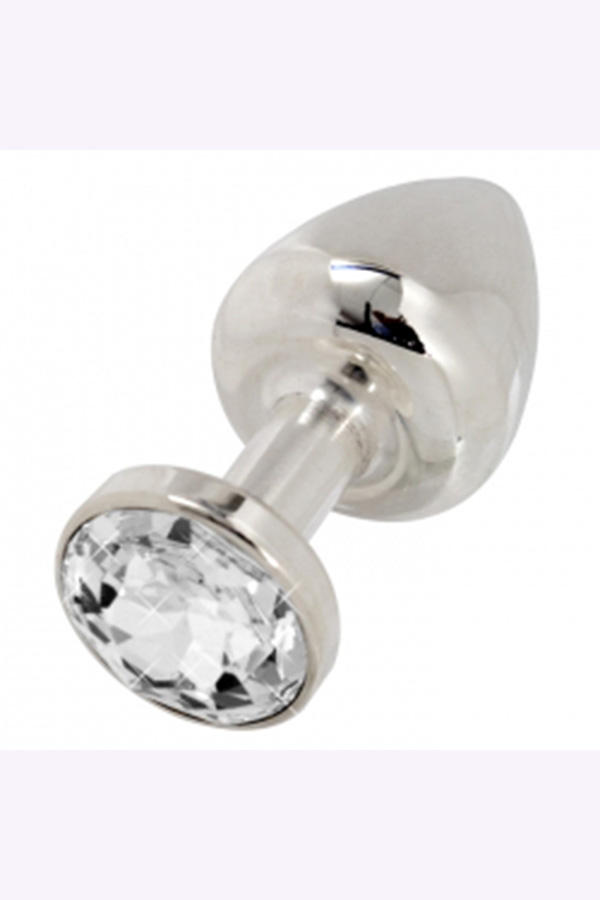 Swarovski Crystal Butt Plug Silver 35mm