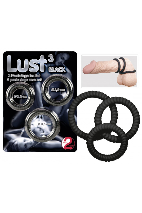 Lust 3 Cock Ring Black