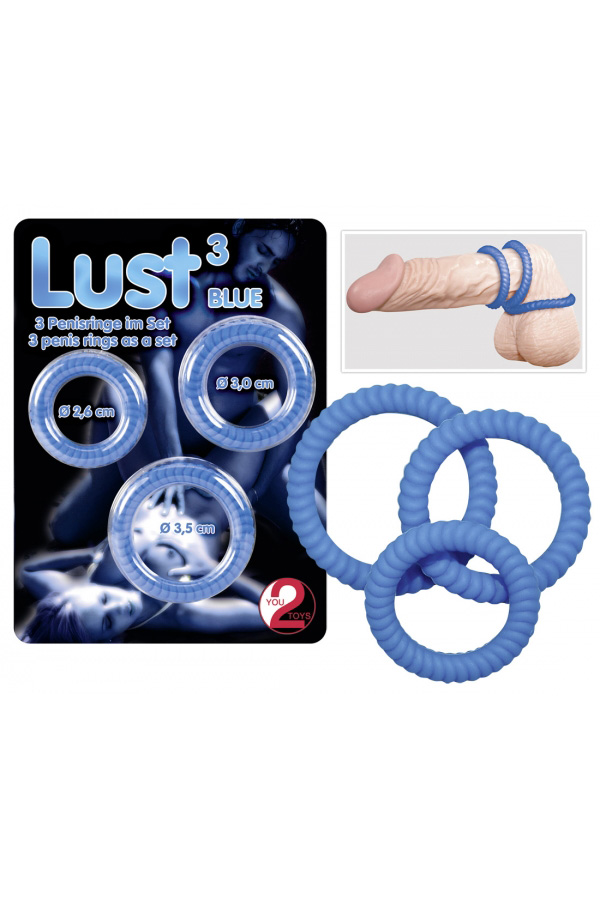 Lust 3 Cock Ring Blue
