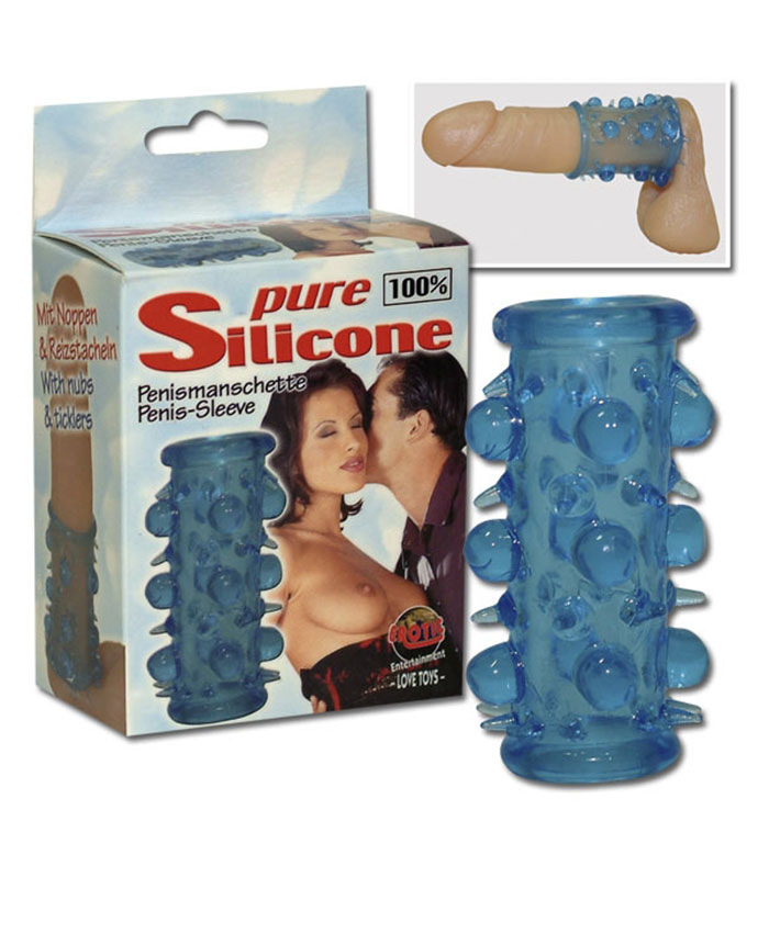 Pure Silicone Penis Sleeve Blue