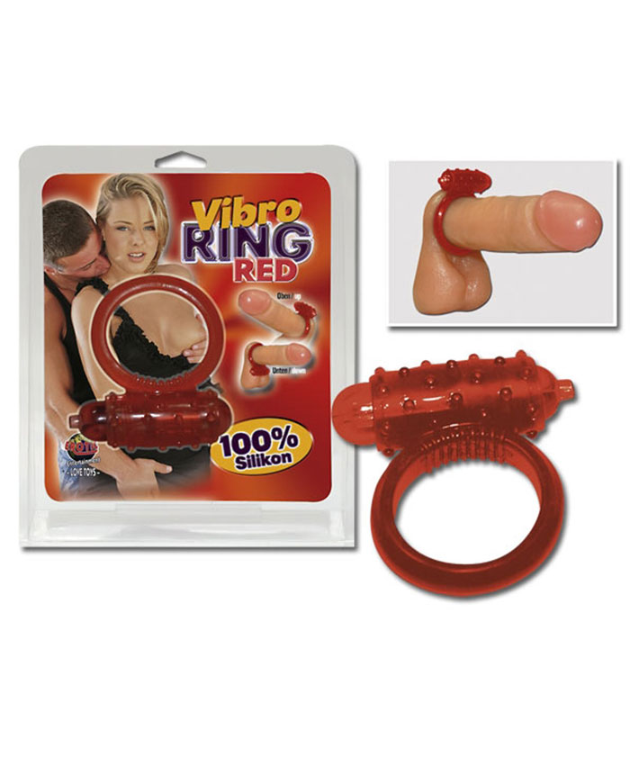 Cockring Silicon Vibrating Red