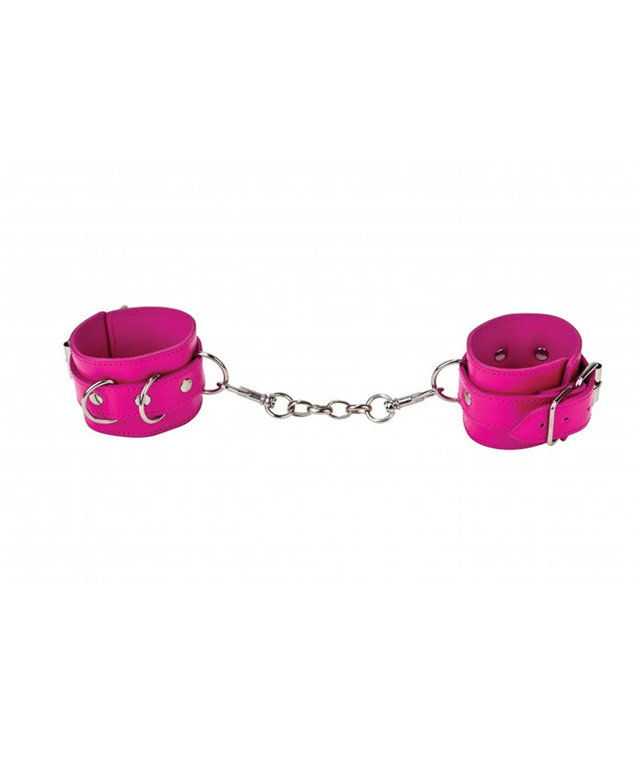 Ouch! Leather Cuffs Pink