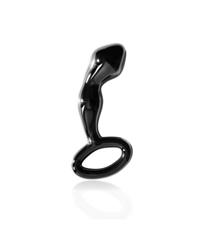 Icicles No. 46 Glass Prostate Massager In Black