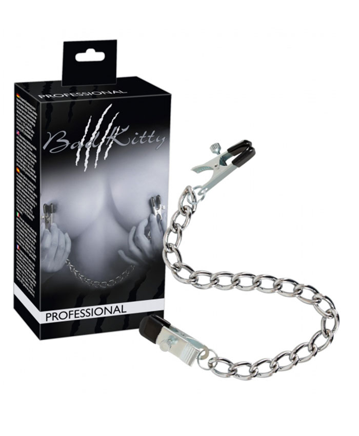 Bad Kitty Professional Nipple Clamps On Chain