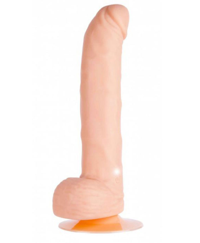 One Touch Silicone Cordless Vibrating Dong Flesh 8''