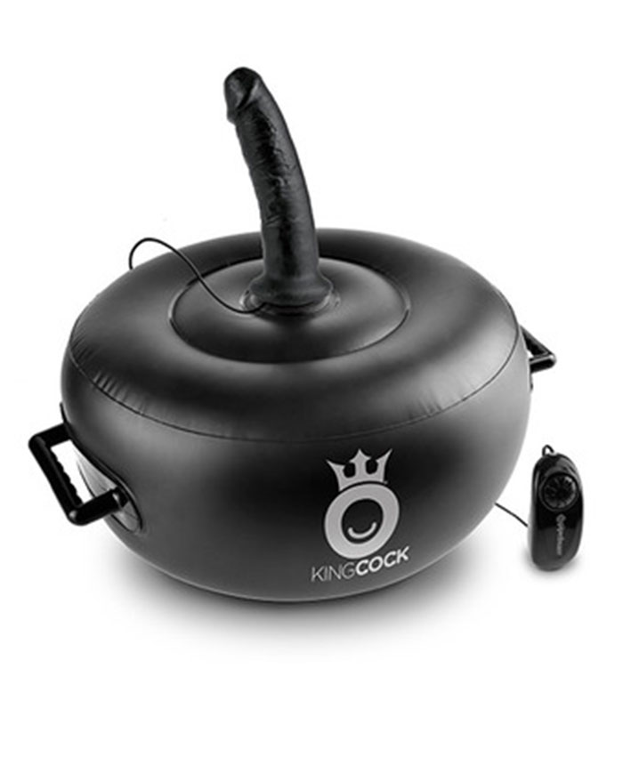 King Cock Vibrating Inflatable Deluxe Hot Seat Black