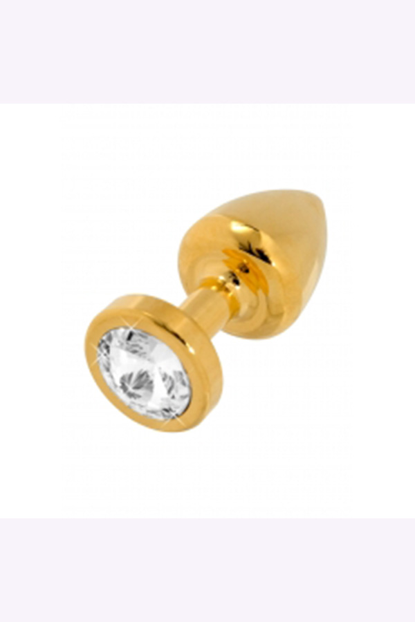 Swarovski Crystal Butt Plug Gold 25mm