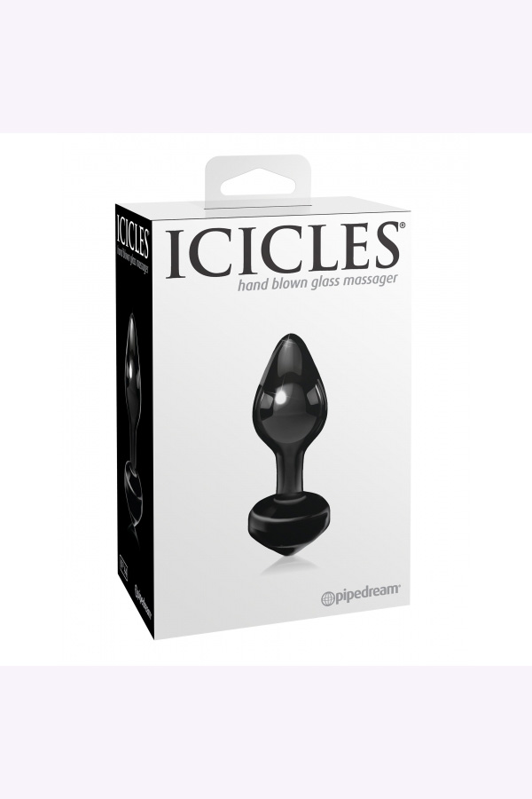 Icicles No.44 Hand Blown Glass Massager Black