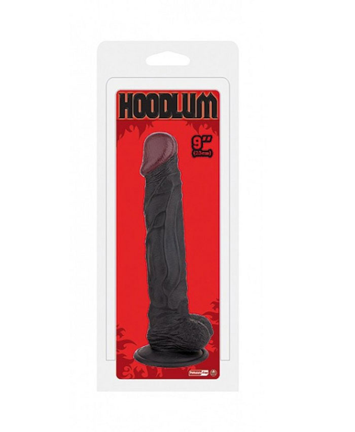 Hoodlum Realistic Veined With Balls Dong Black 23cm