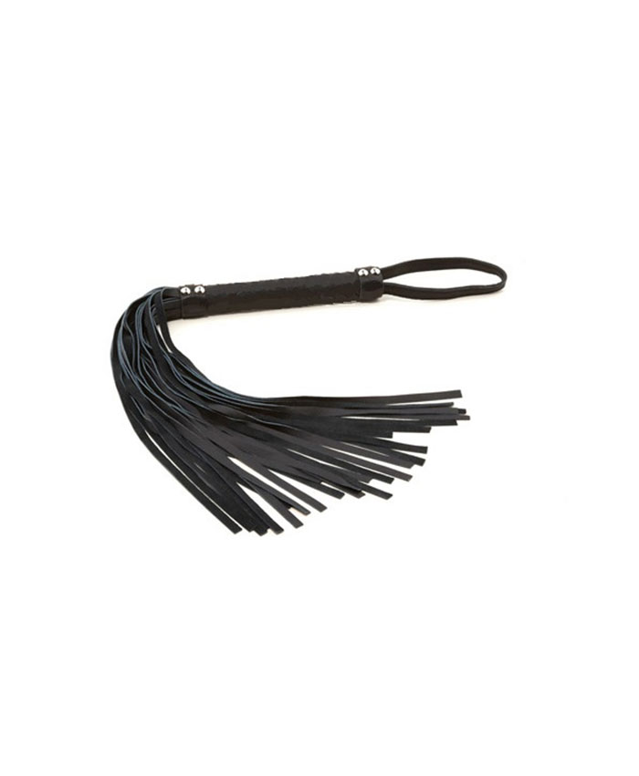 Large Leather Whip Black 50cm