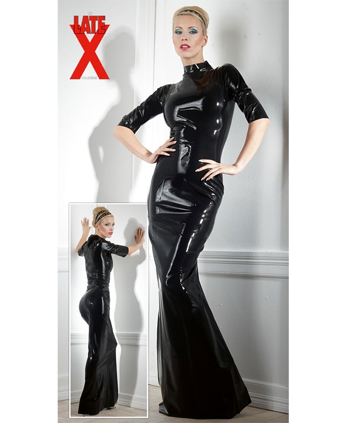 LateX Latex Long Dress Black