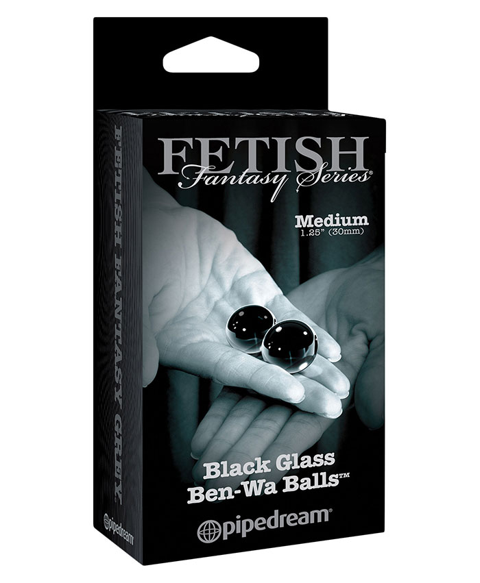 Fetish Fantasy Series Limited Edition Medium Glass Ben Wa Balls Black