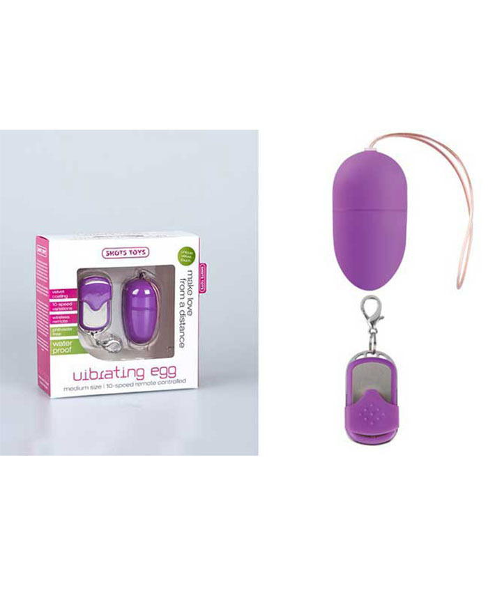 10 Speed Remote Vibrating Egg Medium Size Purple 
