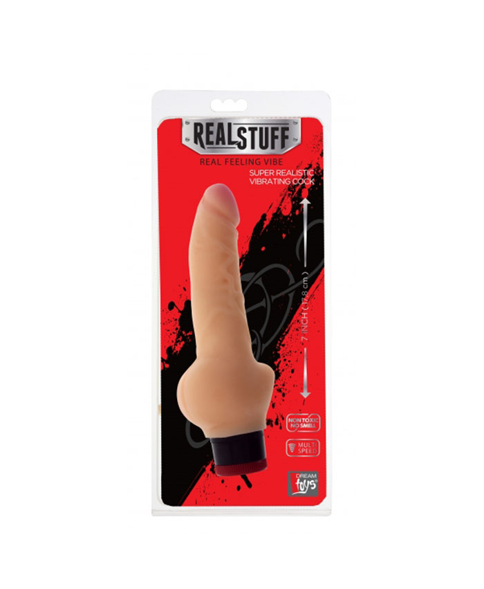 Realstuff Vibrator Flesh With Balls 7Inch