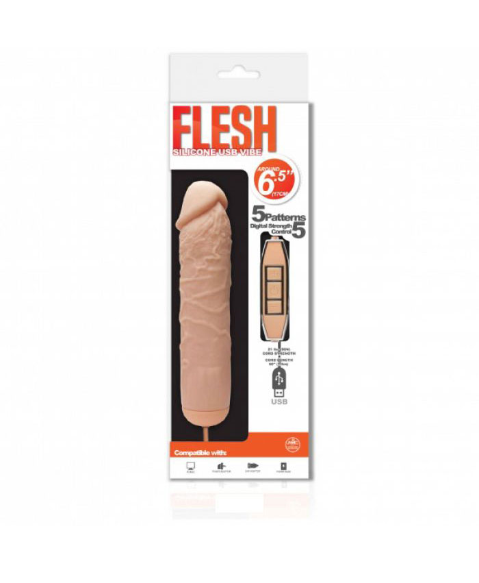 Flesh Silicone Usb Vibe 6,5