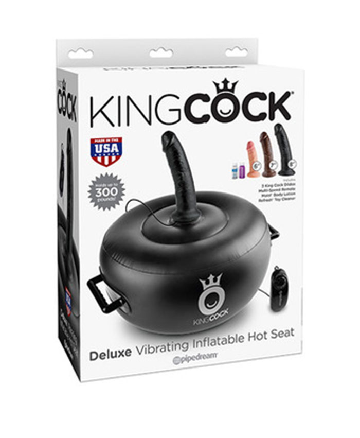 King Cock Vibrating Inflatable Deluxe Hot Seat Black