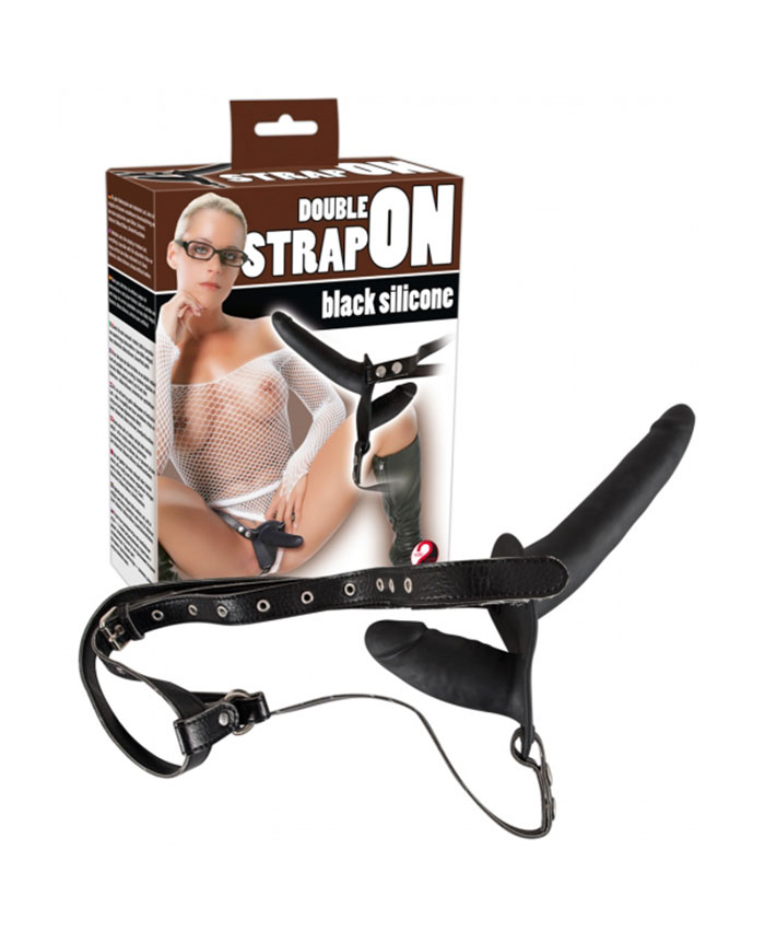 Double Strap-on Silicone Black