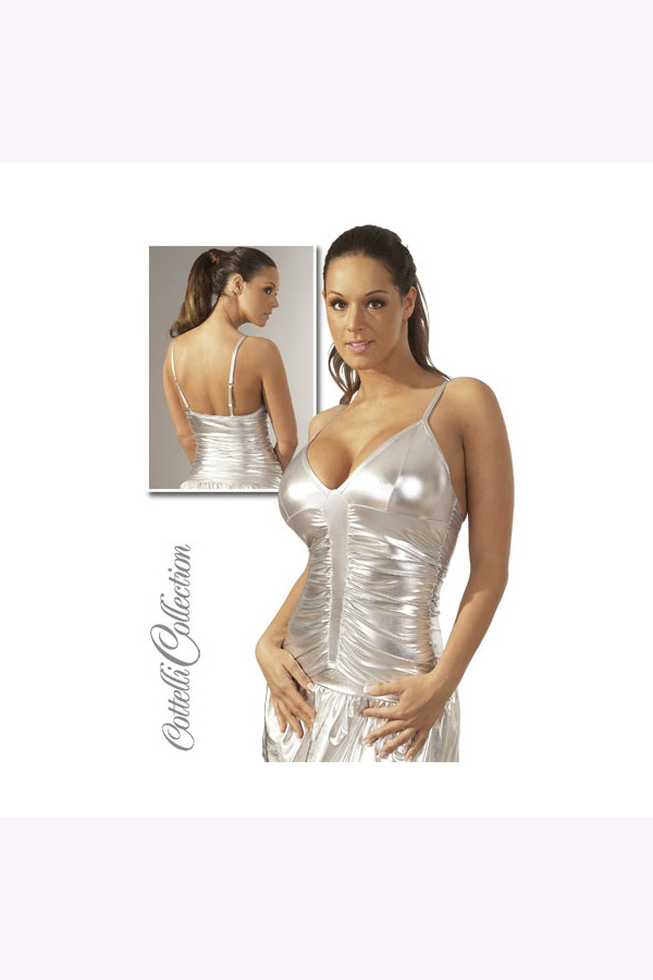 Cottelli Collection Ruched Silver Top